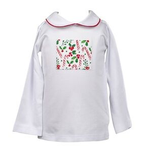NWOT The Proper Peony Boys White Mistletoe Pocket T-Shirt, Size 2T.
